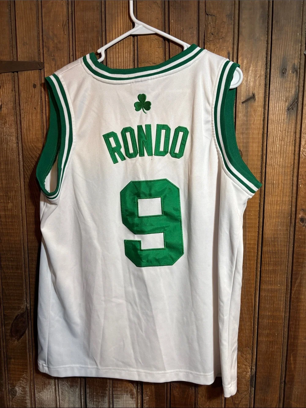 adidas White & Green Boston Celtics #9 Rajon Rondo Basketball Jersey